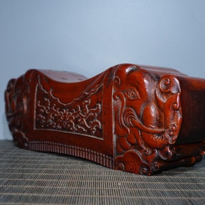 Chinese antique natural rosewood exquisite pattern pillow box,pure handmade,ancient and exquisite,can be collected and used