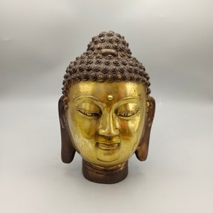 Chinese antique red copper gilt handcrafted Buddha statue ornaments,worth collecting and use
