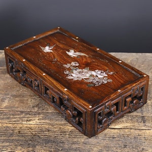 Chinese antique pure hand-carved exquisite rosewood flower and bird pattern tea table coffee table,rare and precious,worth collecting