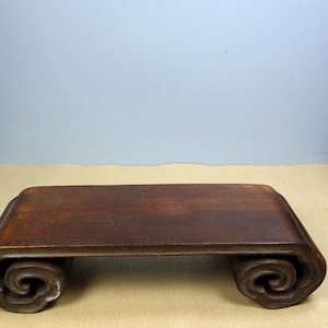 Antiker reiner handgeschnitzter Palisander Massivholz Ständer, Vase Basis Dekoration