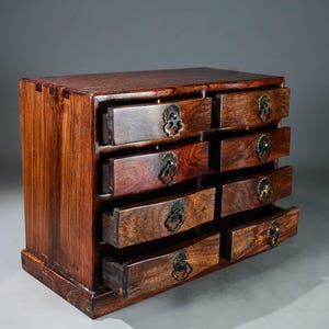 Chinese antique pure hand-carved natural rosewood drawer cabinet,jewelry boxes,collection and can be used