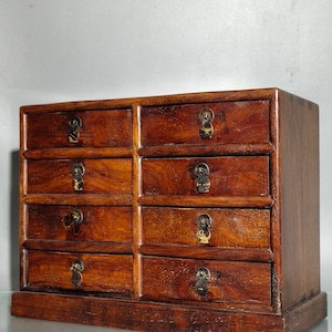 Chinese antique pure hand-carved rosewood jewellery cabinet storage box,exquisite and unique,worthy of collection and use