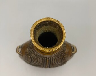 中国の純粋な手彫り真鍮銅カエルパターンティーポット、コレクション