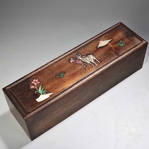 Chinese handmade carved natural rosewood inlaid shell exquisite deer pattern pull-out boxes,jewelry box ornament,worth collecting