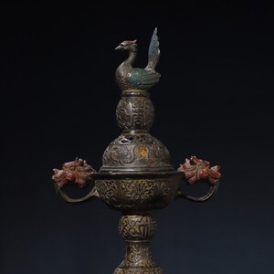 Chinesische antike handgefertigte reine Kupfer Phoenix Statue Weihrauch Brenner Ornamente, exquisit und selten, wert zu sammeln und verwendet