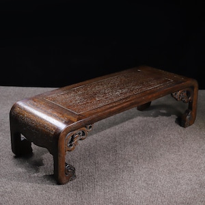 Chinesischer antiker reiner handgeschnitzter natürlicher Rosenholzteetisch, Vasenboden, Ausstellungsständerverzierungen, kostbar und selten