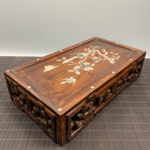 Chinese antique pure hand-carved exquisite rosewood flower and bird pattern tea table coffee table,rare and precious,worth collecting