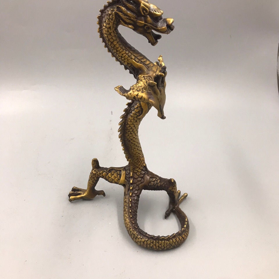 清・古銅彫・聚寶龍・置物』極細工・骨董品・古賞物・中国古玩