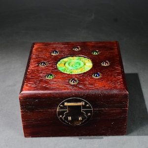 Chinese antique hand carved rosewood inlaid jade and gems exquisite jewelry box,gift boxes,exquisite and unique
