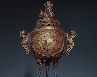 鳳凰文様 青銅鏡 アンティーク 骨董品 古い純銅製の鳳凰文様の青銅鏡を集める - Etsy 日本