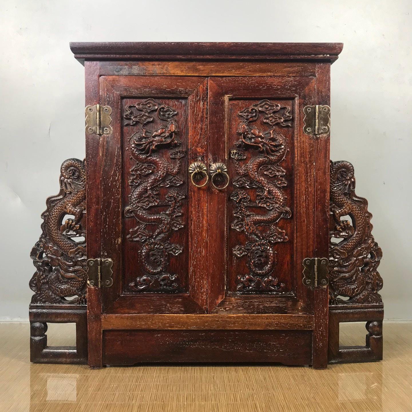 Chinese Pure Hand-carved Rosewood Dragon Pattern Drawer Cabinet,storage ...
