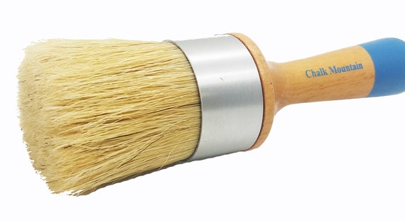 Chalk Paint Brushes 1 Medium Size & 1 Small Premium Quality Boar Bristles  for Dripless Painting 