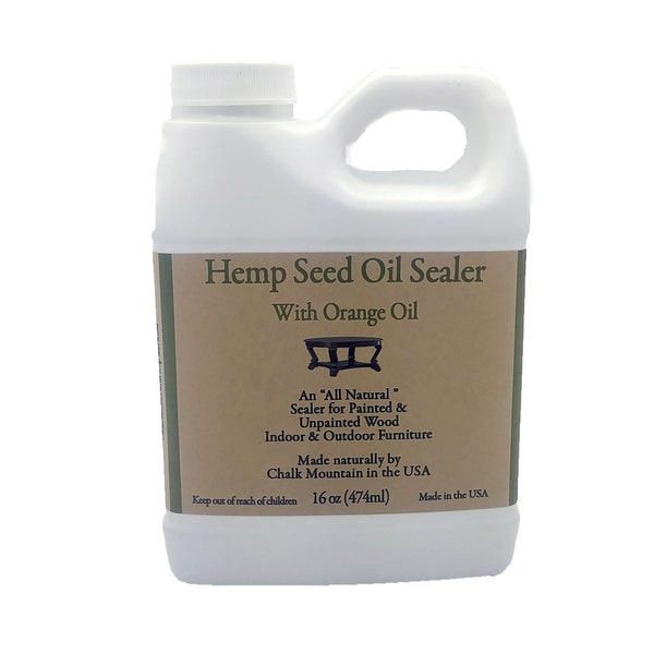 Hemp Seed Oil Sealer 16 ounces lightly citrus scented hemp oil Great For Furniture Painted or Bare Wood & Wood Restoration (354ml)