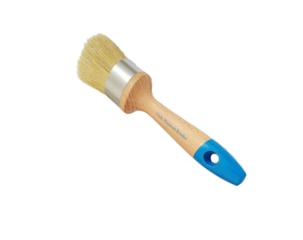 Medium Size Natural Boar Bristle Chalk Furniture Wax Brush. Great Size for Smaller Hands and Smaller Projects