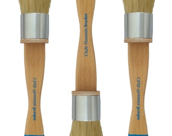 Set of 3 Small Detail Chalk Paint & Wax Brushes | Round Boar Hair Bristles