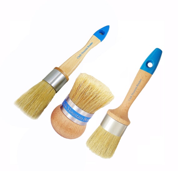 SET 3 PINCEAUX EN BOIS 1 2 3 POUR PEINTURE + 1 PINCEAU EN POILS DE