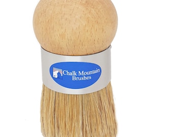 Ergonomic Palm Waxing Brush: Boar Hair Stencil & Upholstery Brush for Arthritic Hands