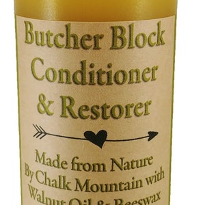 Butcher Block Conditioner. Made from all natural walnut oil and beeswax....No Mineral Oil