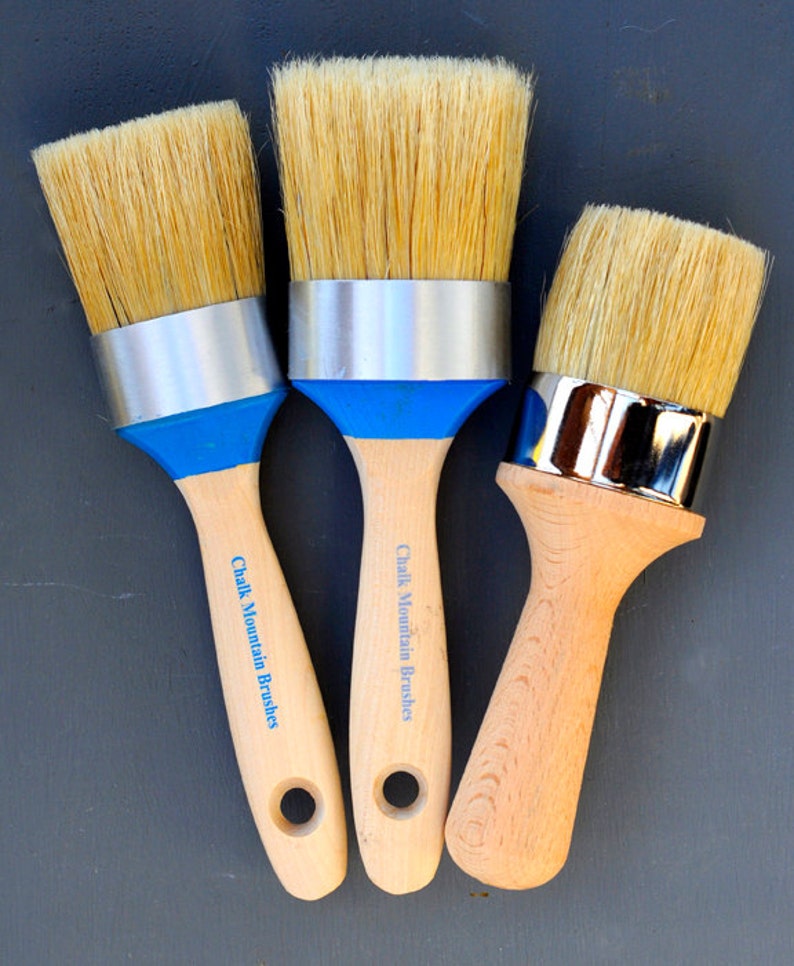 3 Natural Boar Hair Chalk Paint Brushes.1 Large for paint 1 Etsy