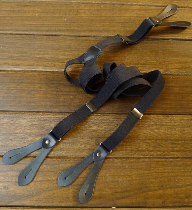 Canvas Leather Suspenders 2.0cm width Retro Wedding Suspender Mens Suspenders Party Suspenders Dress Suspenders Gentleman