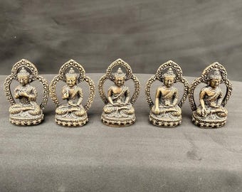 Conjunto de estatuas de Buda de bronce de artesanía china antigua, exquisitas y preciosas, ideales para coleccionar.