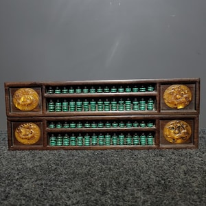 A pair of Chinese antique handmade carved exquisite rosewood inlaid turquoise beads abacus ornament,fine workmanship