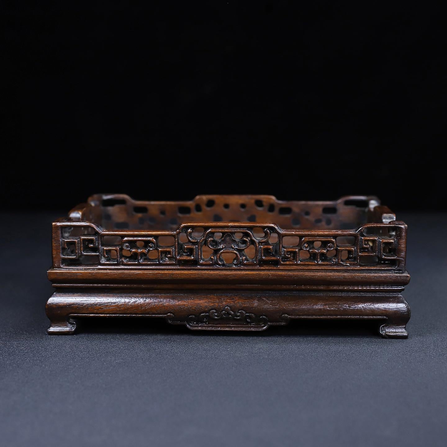 Collect Pure Hand Carved Natural Rosewood Base/tray/flower Rack