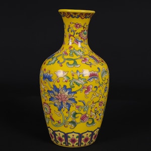 Exquisite blue and white porcelain colour lotus pattern vase ornament,ceramic vase