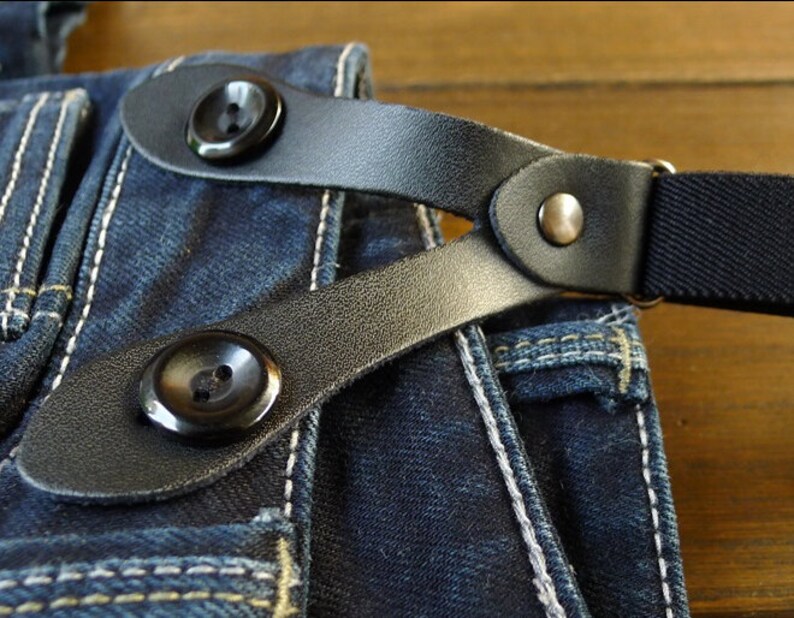 Canvas Leather Suspenders 2.0cm width Retro Wedding Suspender Mens Suspenders Party Suspenders Dress Suspenders Gentleman