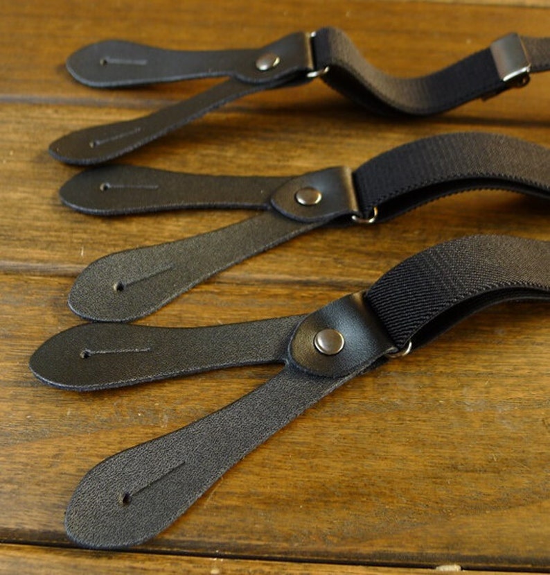 Canvas Leather Suspenders 2.0cm width Retro Wedding Suspender Mens Suspenders Party Suspenders Dress Suspenders Gentleman