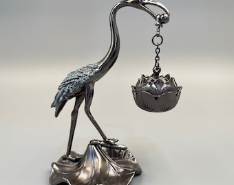 Exquisite small crane statue hanging incense burner ornament,beautiful shape,gifts
