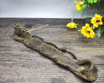Chinese antique handicrafts bronze dragon patterned incense burner,exquisite and precious,tea pet,can be collected