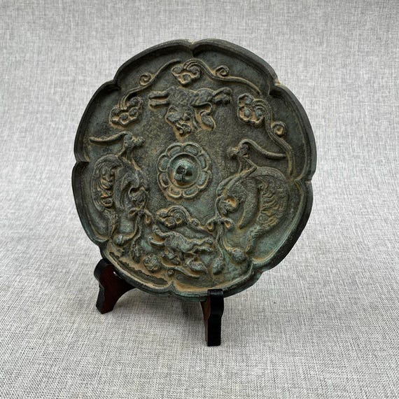 鳳凰文様 青銅鏡 アンティーク 骨董品 古い純銅製の鳳凰文様の青銅鏡を集める - Etsy 日本
