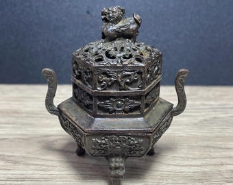 パイプ - アンティーク スターリングシルバー キセル タバコ：彫刻され