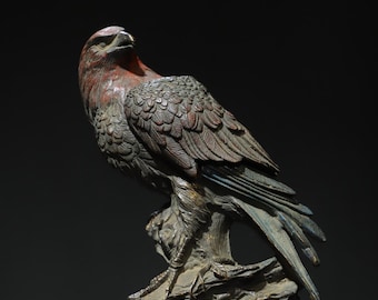 Chinesische antike handgefertigte exquisite und seltene reine Kupfer Adler Statue Deckel Weihrauchbrenner Ornamente, können gesammelt und verwendet werden