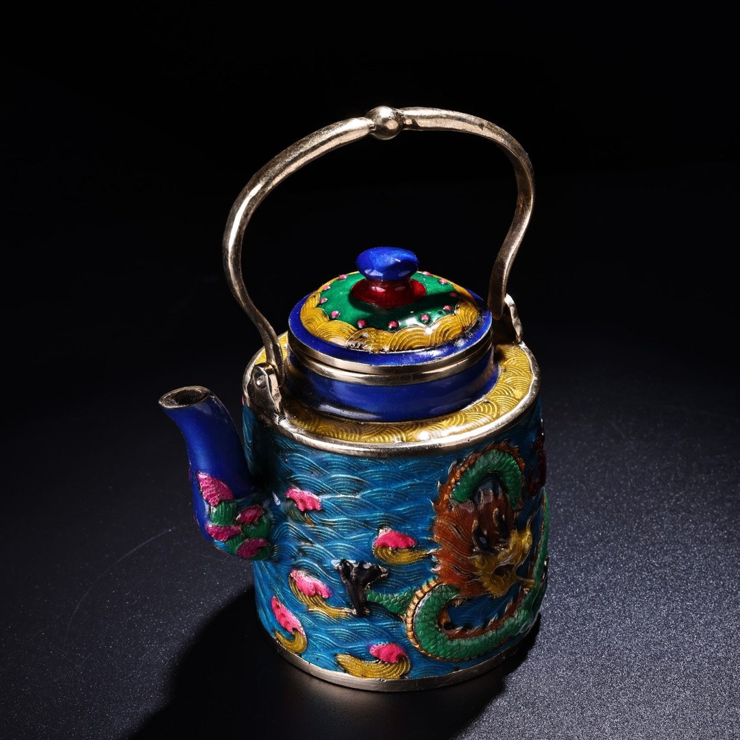 Chinese Hand-carved Exquisite and Rare Pure Copper Inlay Cloisonné ...