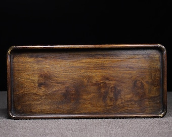 Chinese antique hand carved natural rosewood storage plate,tea tray decoration,exquisite and unique