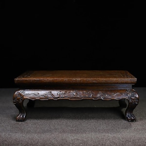 Mesa kang con patrón ragon de palisandro natural exquisita tallada a mano pura china, mesa de té, decoración de base, preciosa y única