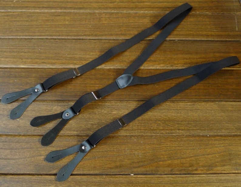 Canvas Leather Suspenders 2.0cm width Retro Wedding Suspender Mens Suspenders Party Suspenders Dress Suspenders Gentleman