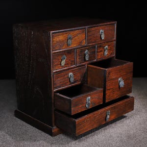 Chinese antique hand carved natural rosewood drawer cabinet,jewelry box ornament,storage box,exquisite and unique,can be used