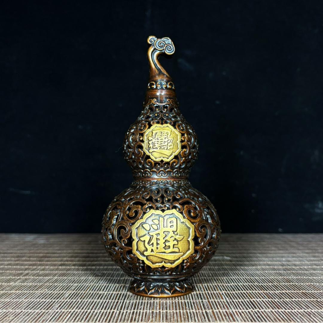 8 Gourdes à Vin Naturelles Chinoises En Calebasse Gravée - Portables, Extérieur