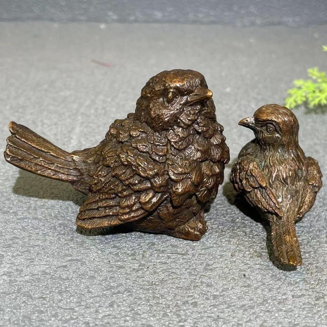 中国の手彫りの絶妙で珍しい純銅の鳥の像、貴重でユニーク - Etsy 日本