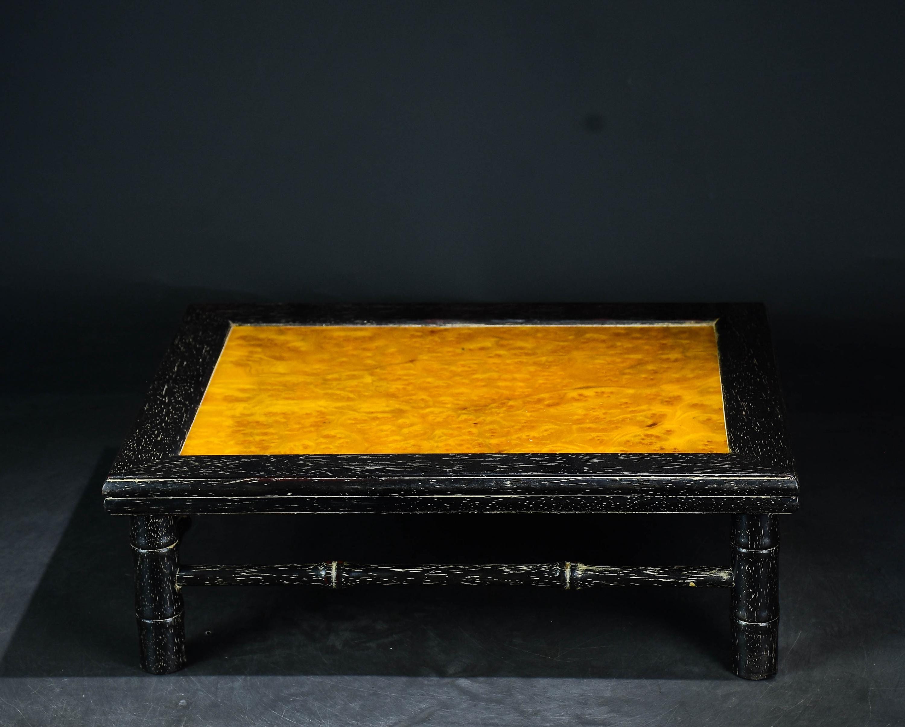Chinese Hand Carved Rosewood Inlaid Jinsi Nanmu Base,tea Tray
