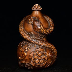 Chinese exquisite natural boxwood gourd statue ornaments pure hand carved exquisite,rare,worthy of collection