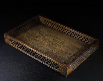 Chinese antique hand carved natural rosewood hollow carved storager plate,tea tray decoration,exquisite and unique
