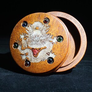 Chinese pure hand carved rosewood inlaid gems exquisit auspicious dragon pattern jewelry box gift box decoration,precious and unique