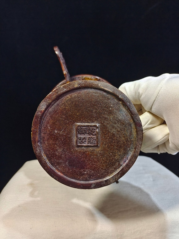 Chinese Hand Carved Exquisite and Rare Pure Copper Eight Treasure