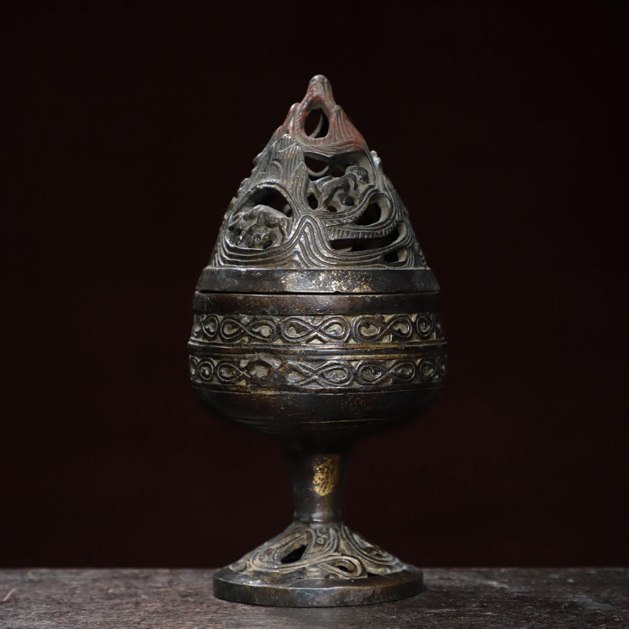 中国 香炉 銅造 銅器 中国のアンティークの手彫り銅製香炉装飾品、収集する価値があります