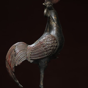 Chinesische antike reine Kupferbronze Daji Dali Hahn Statue Ornament, vorzüglich und einzigartig, kann gesammelt werden