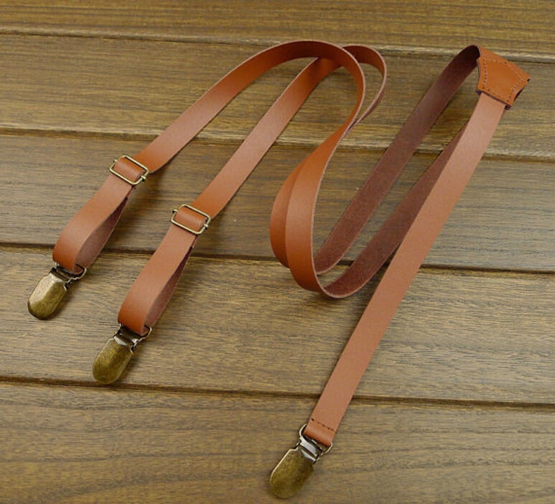 Wedding Suspender Retro Leather Suspenders 2.0cm Width Mens Etsy